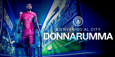 El muro italiano llega al Etihad: Donnarumma es celeste.