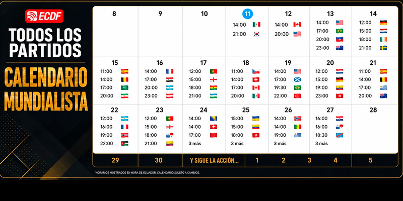 ¡ECDF TE TRAE EL CALENDARIO COMPLETO DEL MUNDIAL 2026!