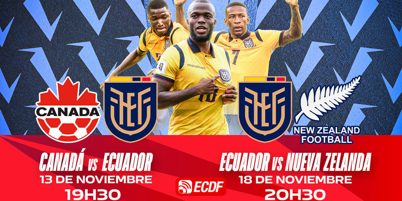 ECUADOR CONFIRMA AMISTOSOS FRENTE A CANADÁ Y NUEVA ZELANDA.