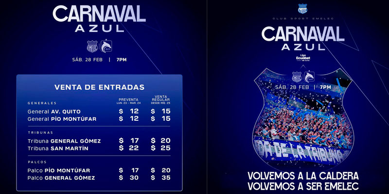 Con ilusión renovada, Emelec pone a la venta las entradas para su debut