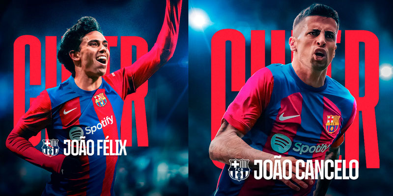 FC Barcelona anunció la llegada de Joao Félix y Joao Cancelo