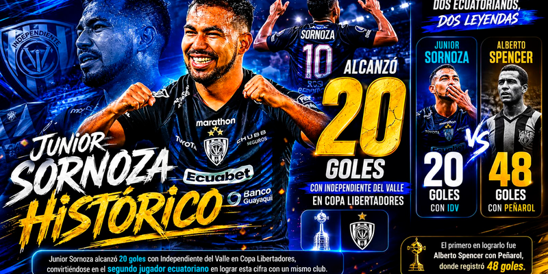 ¡Histórico! Junior Sornoza iguala una marca legendaria en la Libertadores