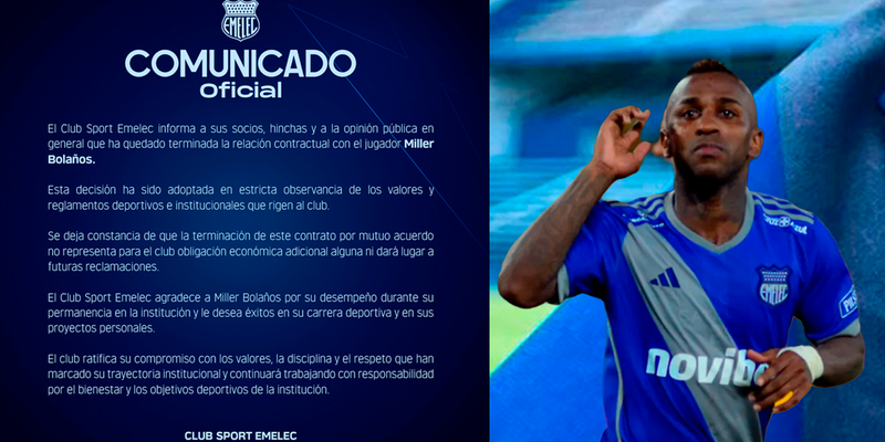 Fin de ciclo Miller Bolaños no sigue en Emelec