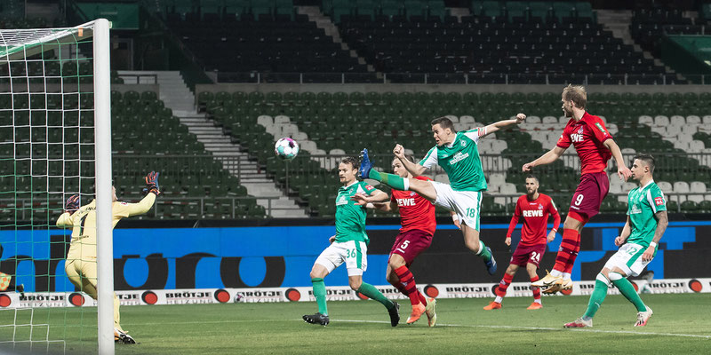 Werder Bremen y Cologne dividieron honores en el Weserstadion